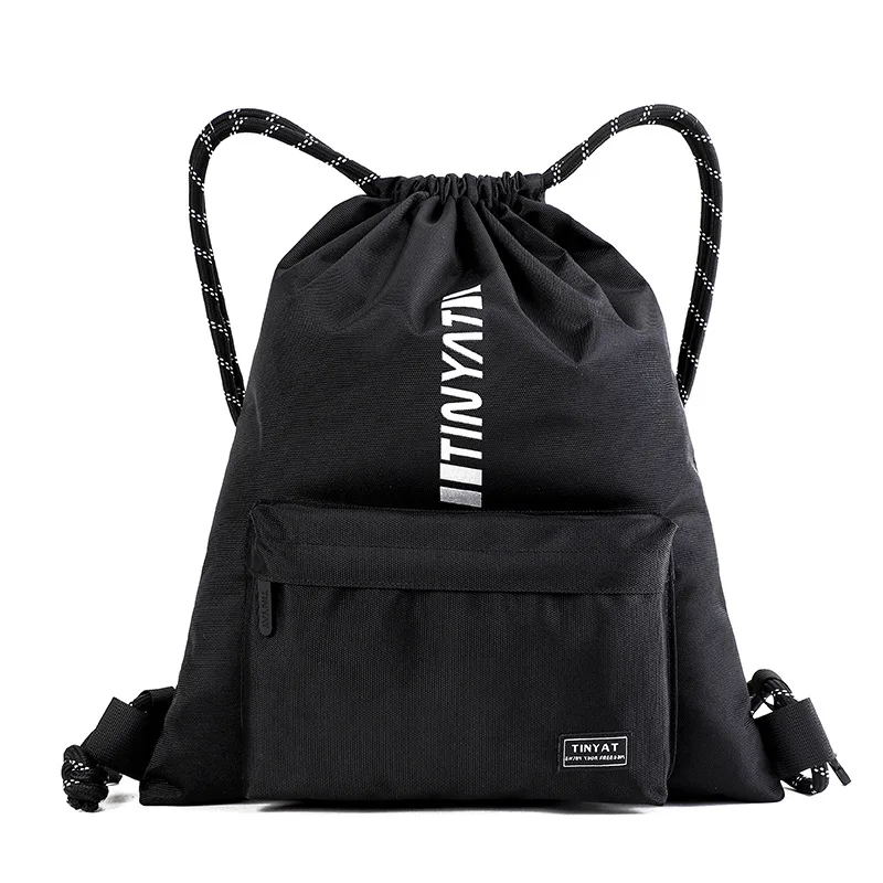 Factory Custom cheap Promotional polyester drawstring gym bag Sports Backpack Bag with thickness cord