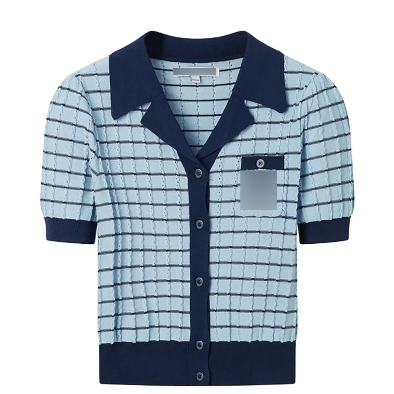 Summer polo collar lovely casual versatile pullover for women