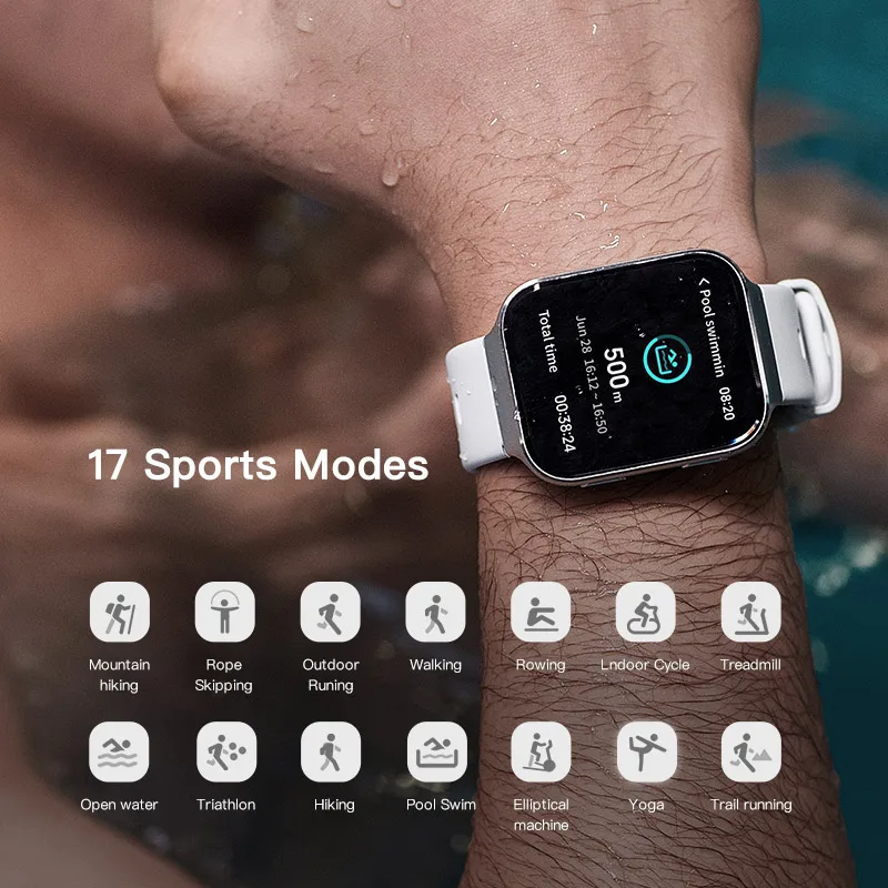 BT Waterproof Pressure Activity Fitness Tracker Band Body Temperature Smart Watch Unisex