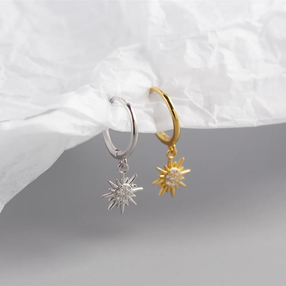 INS 925 Sterling silver jewellery jewelry minimalist diamond charm earring 18k gold plated cz studs dangle korea brinco