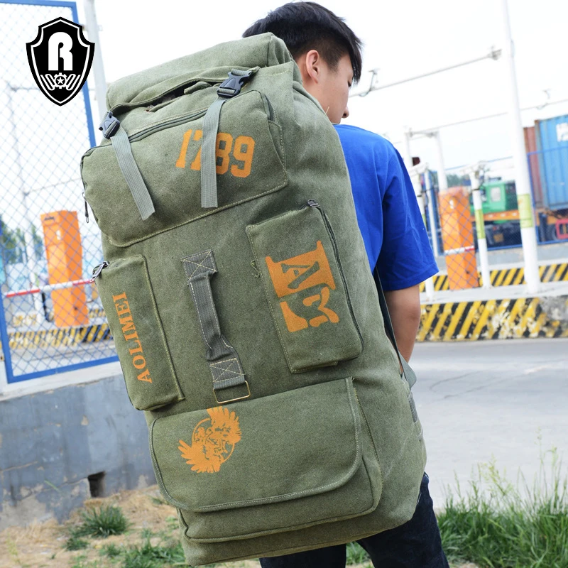 Cost effect 100L custom waterproof canvas military outdoor sports tactical backpack travel
