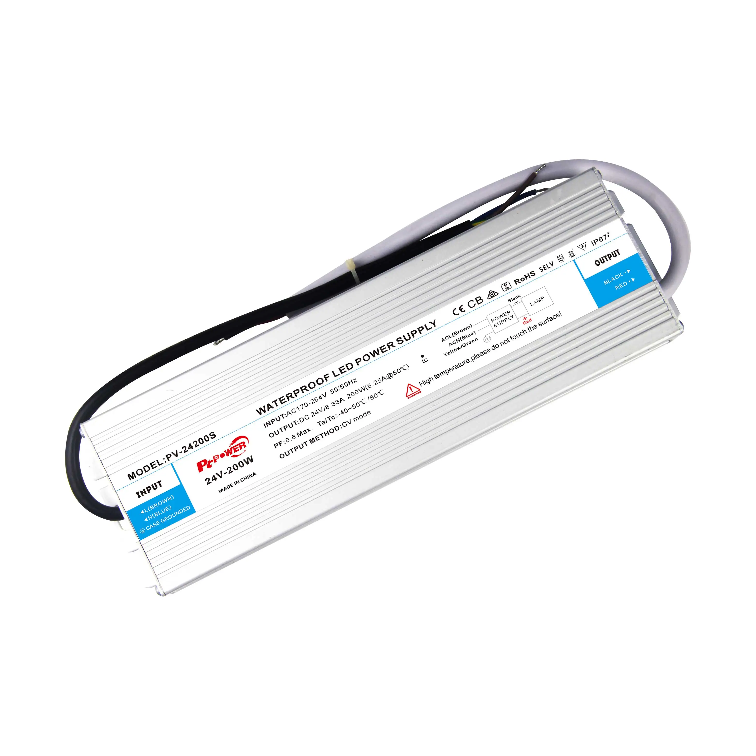 IP67 Led Driver 12V 24V 200W Constant Voltage LED power supply for home lighting strip light