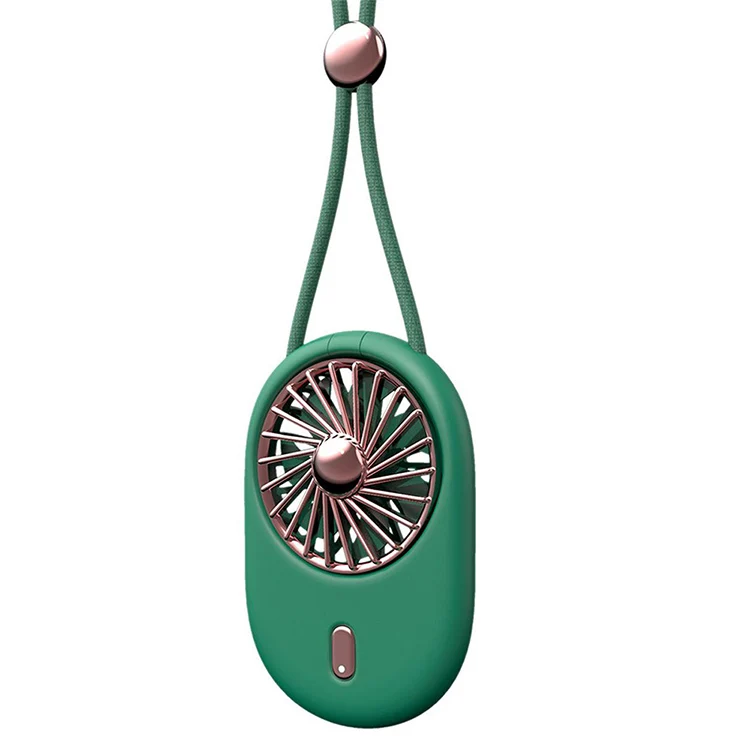 2021 New Retro folding hanging neck small fan handheld cooling hands-free hanging neck fan for outdoors traveling