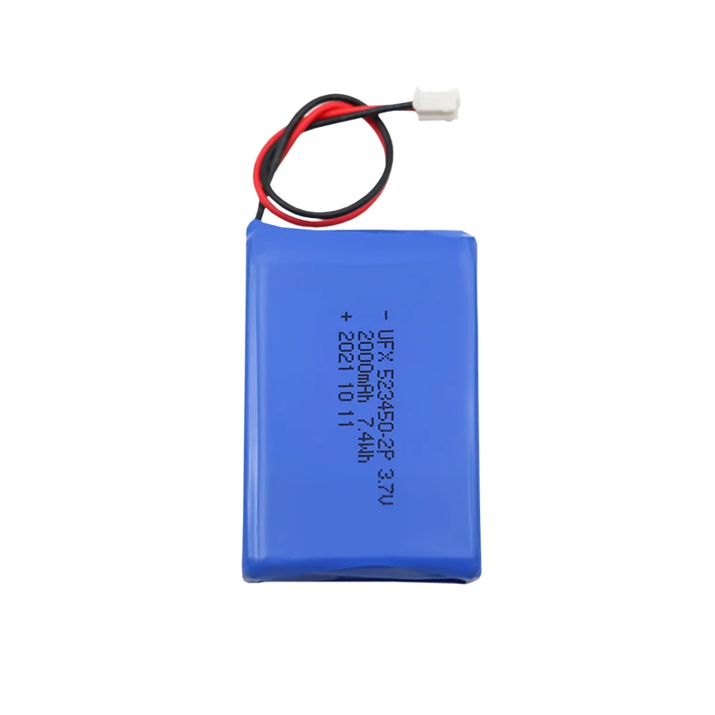 Factory Wholesale Batteries Rechargeable Lithium Battery Pack UFX 523450 1S2P 2000mAh 3.7V 7.4Wh For Remote Control