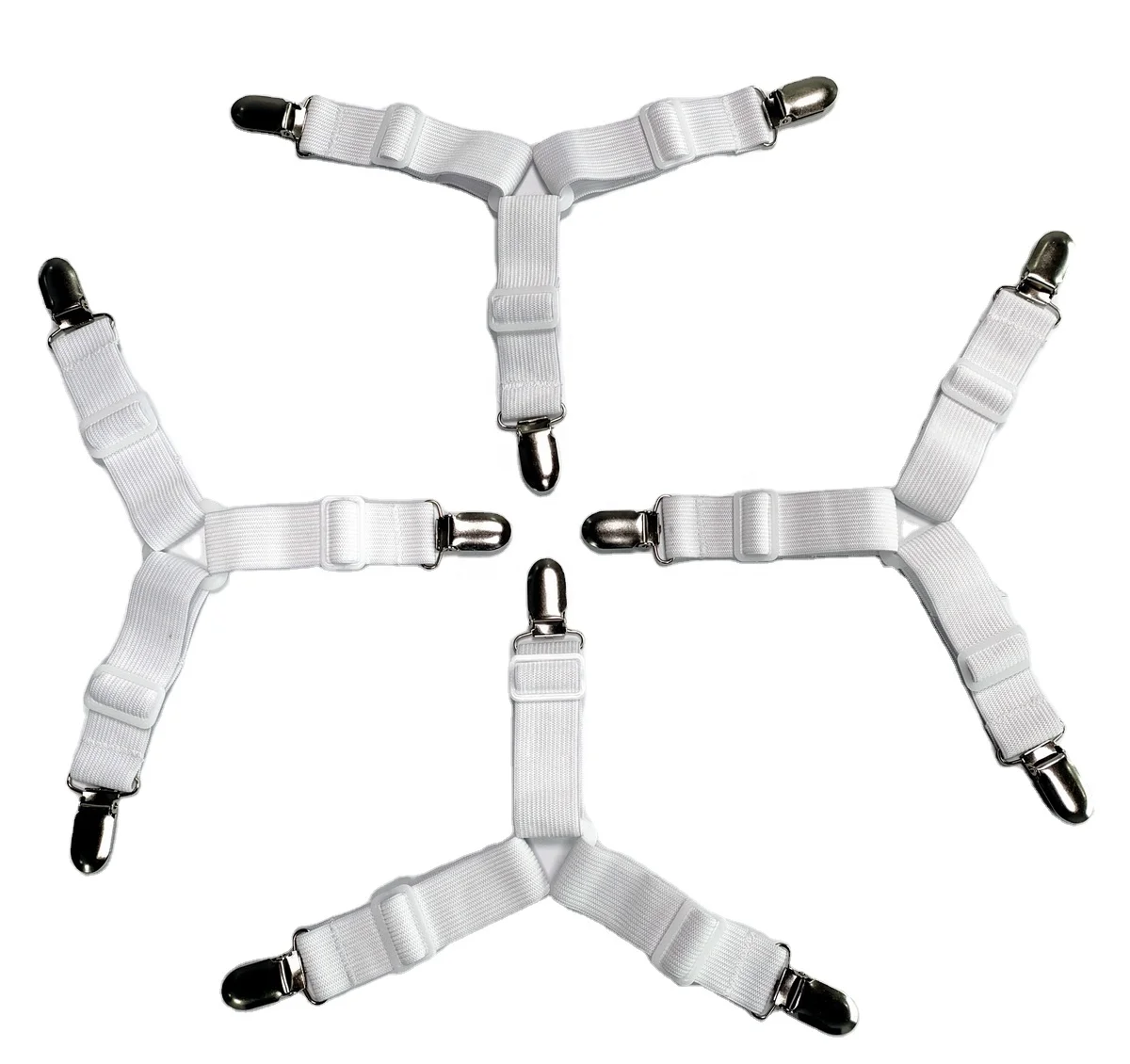 Металлические Захваты с эластичным ремнем для простыни, 4 шт./компл.