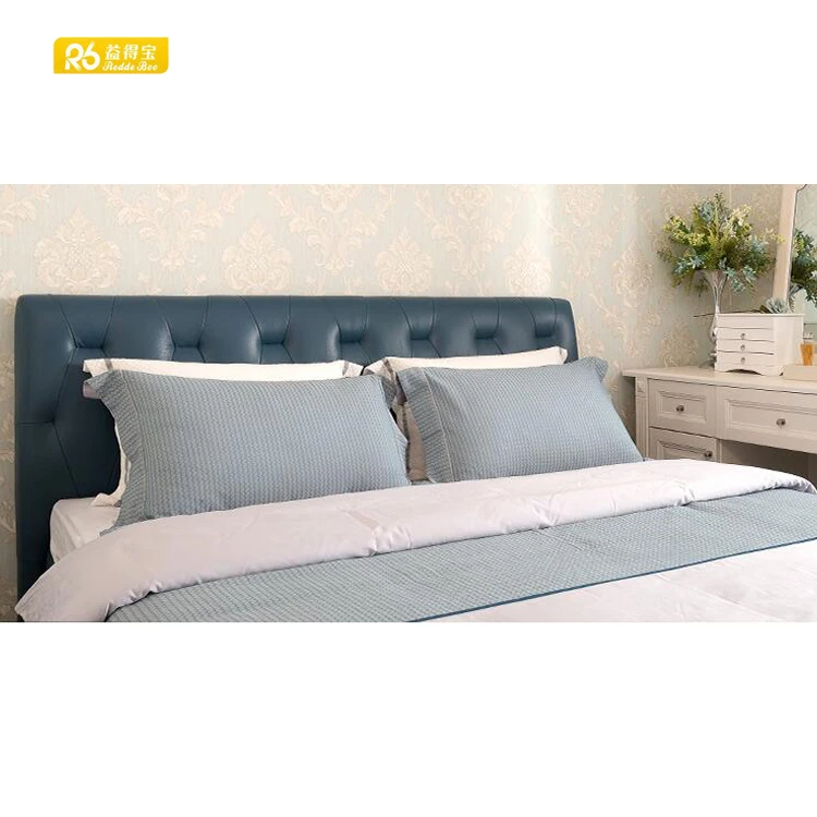 luxury leather king size bed, modern black leather king bed from bed factory