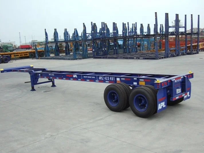 
20ft 40ft gooseneck light weight skeleton trailer container chassis 