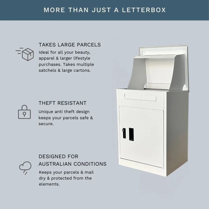 Lockable Anti-Theft Steel Parcel Drop Box Weather Resistant for Porch Fence for Mail and Letters for Post Delivery