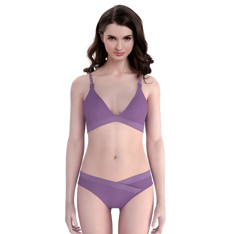 Soft maternity & nursing bras women underwear lingerie sexy bra & brief sets