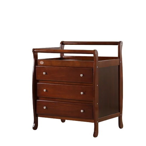 European style diaper changing table baby care table red brown baby care table customizable