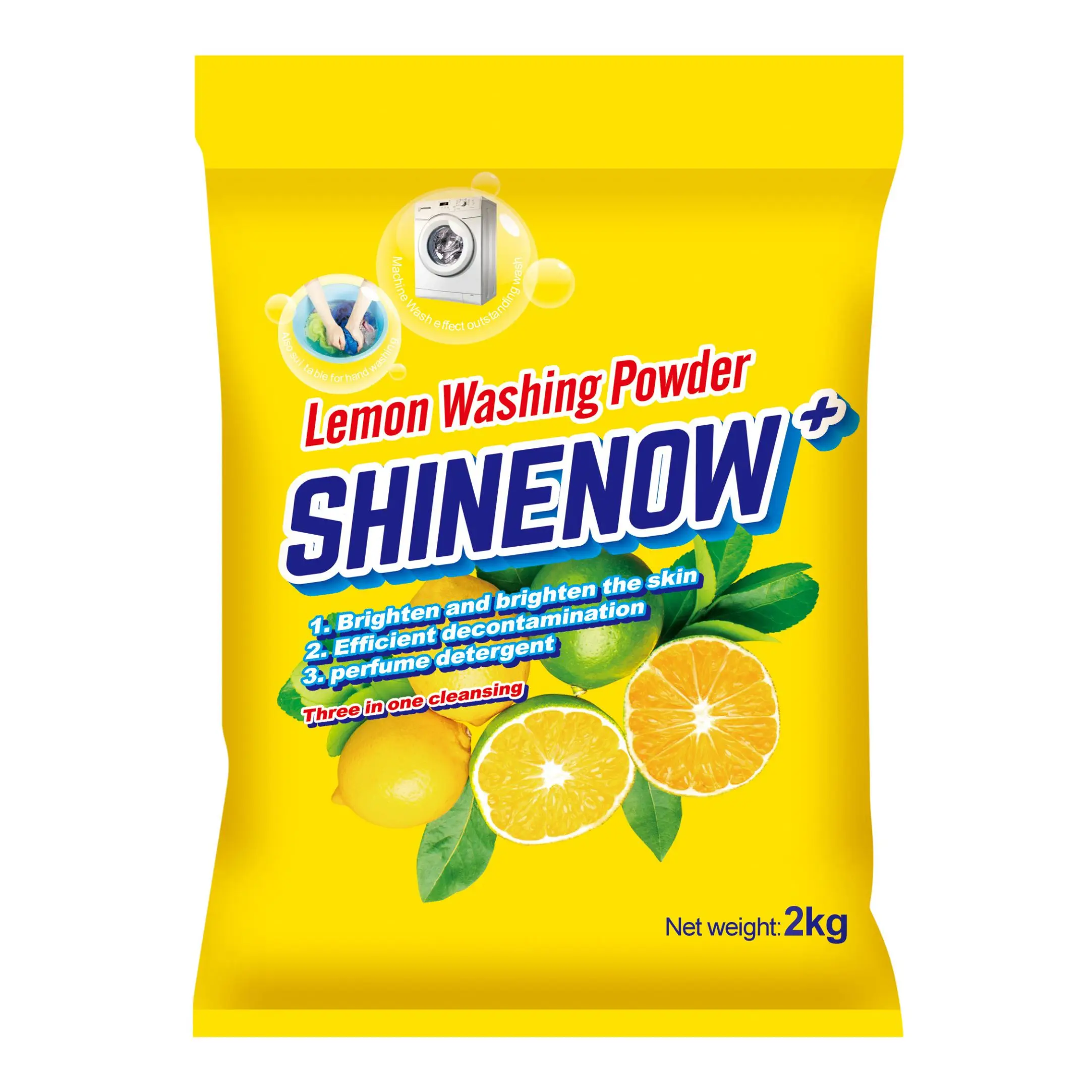 High Quality Lemon Aroma Washing Detergent Powder 1KG 1.5KG 1.8KG Stocked & Disposable for Apparel Soap Liquid Detergent Powder