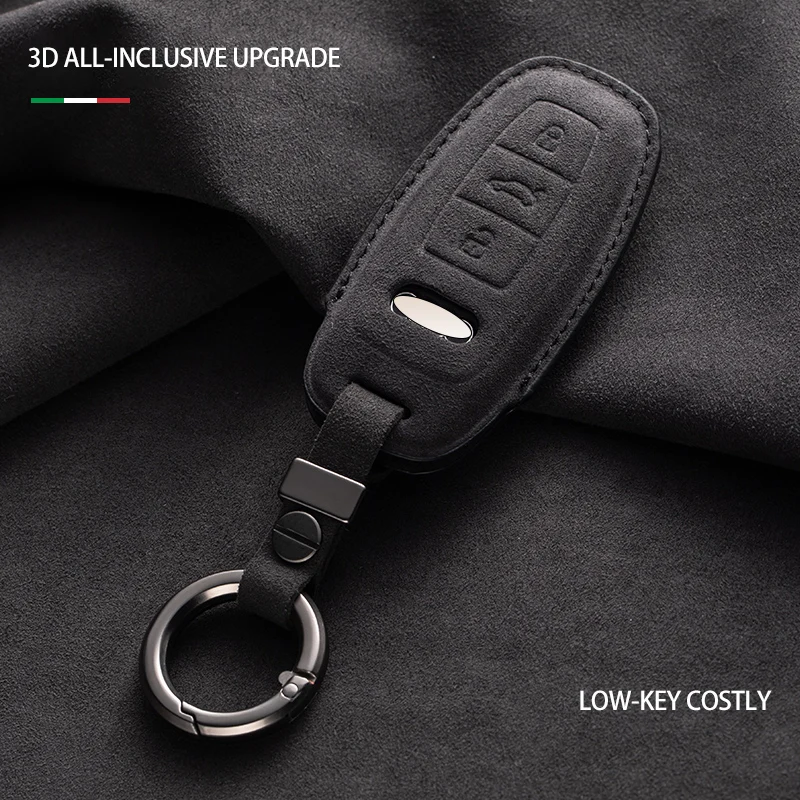 Auto Accessories Leather Car Key Bag Remote Auto Key Holder Organizer Smart Car Key Case Cover For Audi Car
