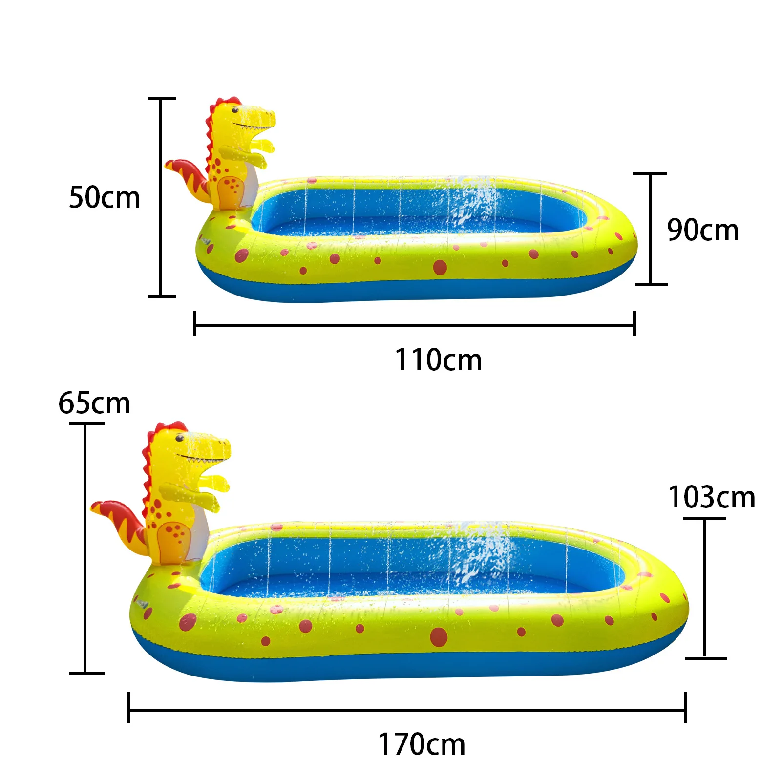 Custom Inflatable Submarine Baby Pool Water Sports outdoor sprinkler