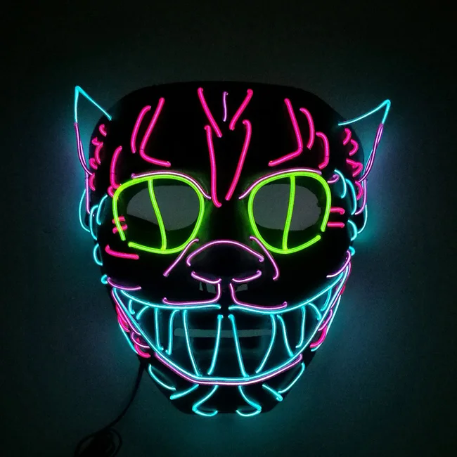 Halloween Decoration Light Up Mask Neon EL Wire Rave LED party mask