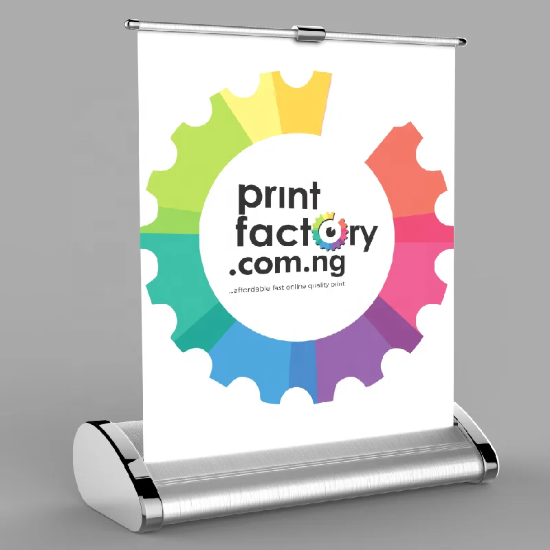 Mini Retractable A3 A4 Table Top Roll Up Banner Portable Roll Up Displays
