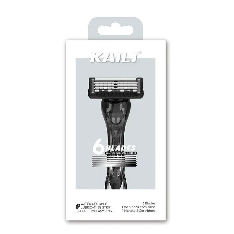 mens shaving razor with special designed handle match with 3 blade razor cartridge make close and clean shaving