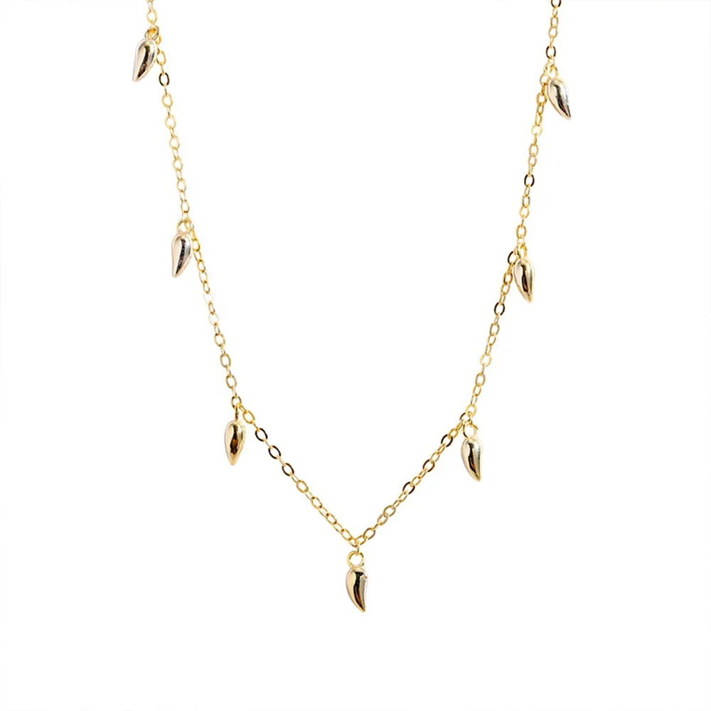 Korean Style Chain Pendant Jewelry 100% 925 Sterling Silver Moon Necklace