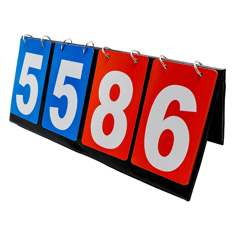 High Quality Portable Four-digits Basketball Score Board Flip Scoreboard Manual PVC ScoreBoard for Football Volleyball Tennis