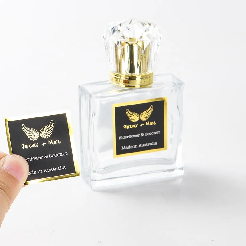 Custom printing oil bottle sticker packaging perfume bottle labels private label perfume waterproof stickers for roller bottles