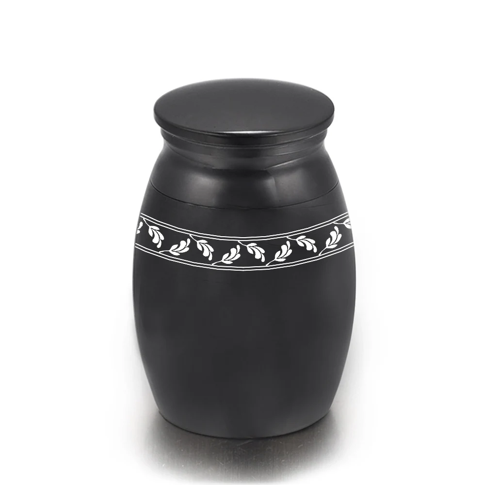 Cremation Urns for Ashes Pet Human Keepsake Stainless Steel Jar Engraved With Leaves Funeral Memorial Gift Mini Urn 16x25mm
