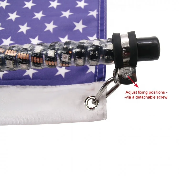 Chasing Color Lighted Antenna LED Whip Light Flag With Quick Release Mount For ATV UTV Polaris RZR 4 Wheeler Buggy Can am