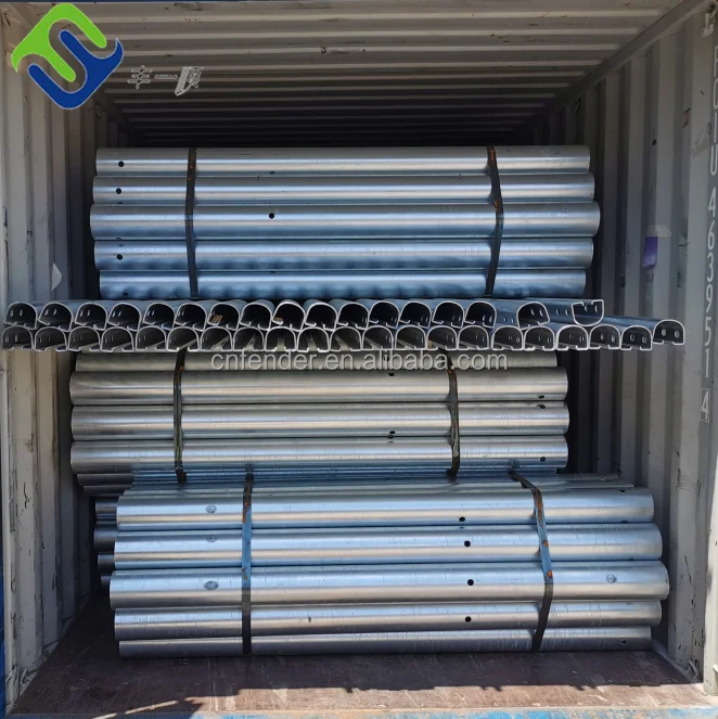 Safety double barrel guardrail highway roller barriers for tunnel entrance