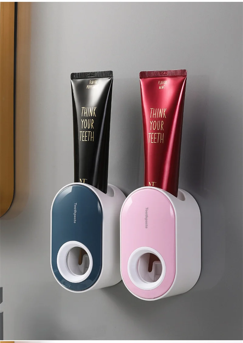 Bathroom Accessories Set Automatic Toothpaste Dispenser Toothpaste Squeezer Wall Mount Holder Toothbrush Squeezer Holder Rack