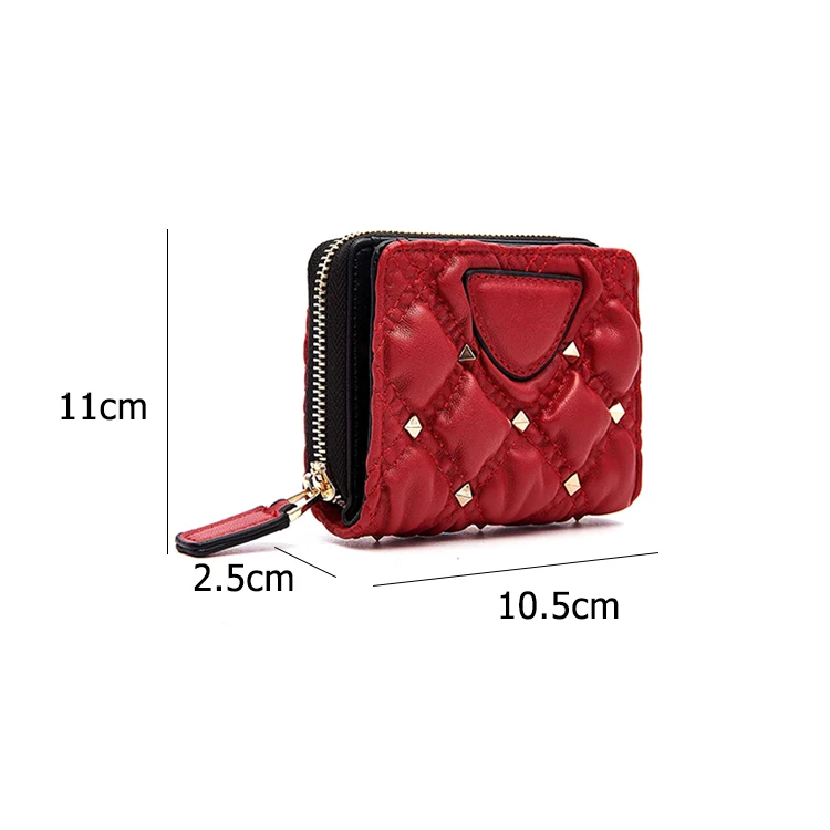 Paparazzi PA0142-3 Design Rhombic Pattern Rfid Blocking Custom Women Pu Leather Card Wallet