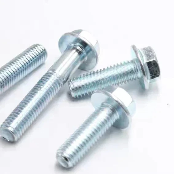 304 stainless steel outer hexagonal screw anti loosening flange bolt with teeth 316 flange face screw