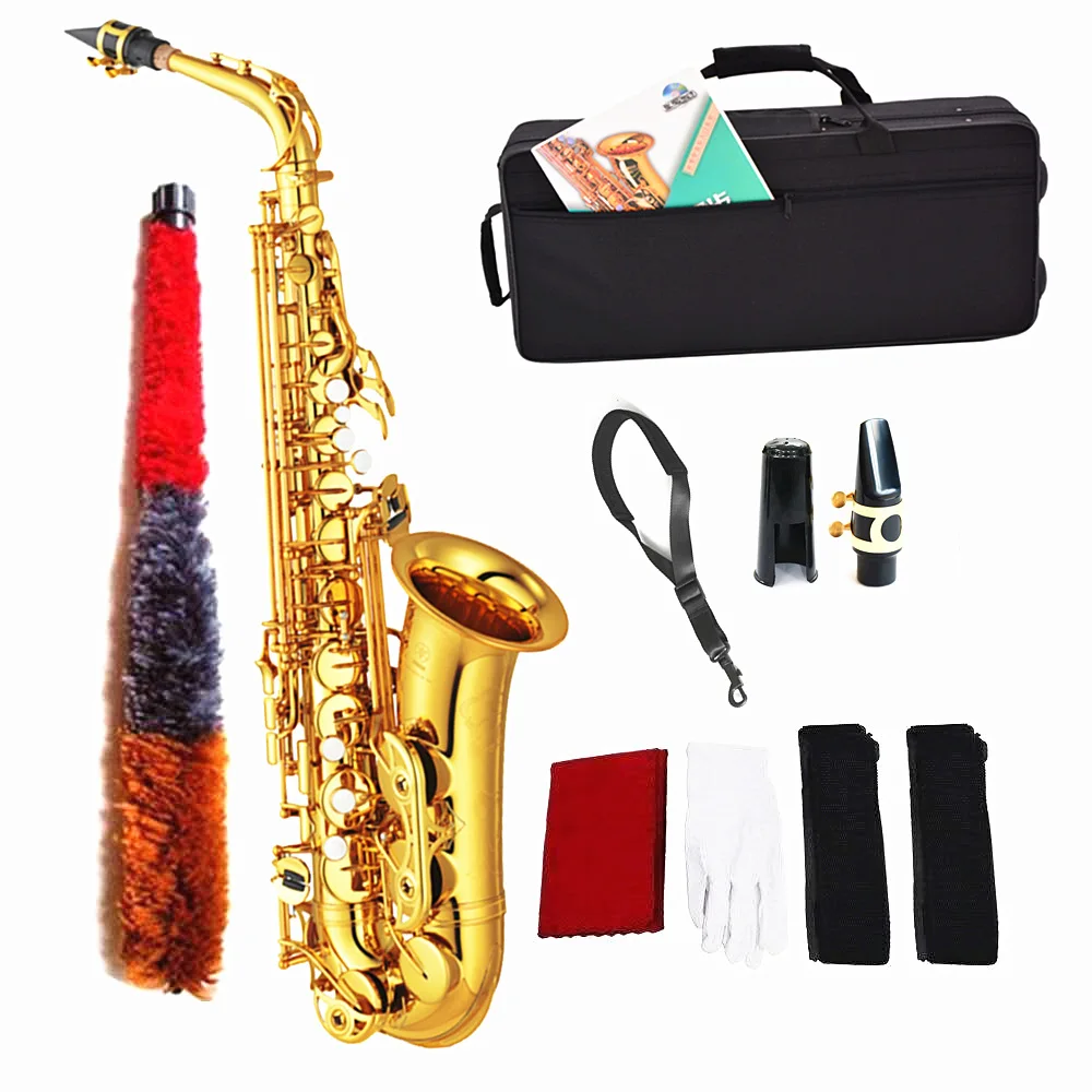 Alto saxophone, lacquered saxophone, beginner playing saxophone