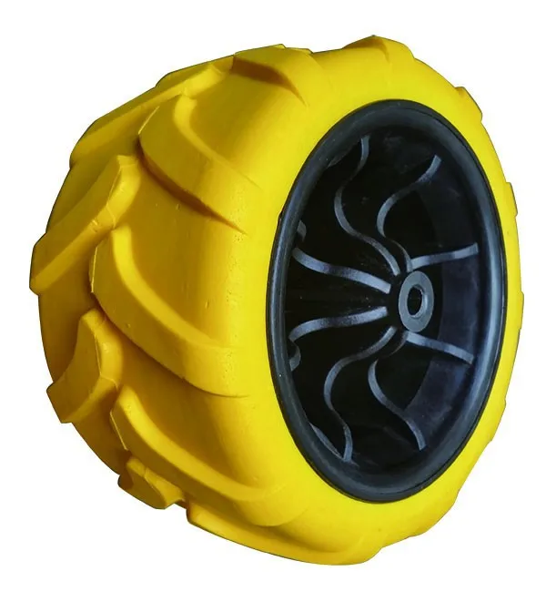 HKT1009 On sale customized color 7x4 inch sand beach folding wagon cart wheel airless solid 7' flat free wheel