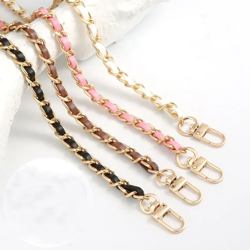 New high quality 120cm Long Metal Bag chain bag with messenger shoulder pu leather bag strap with chain