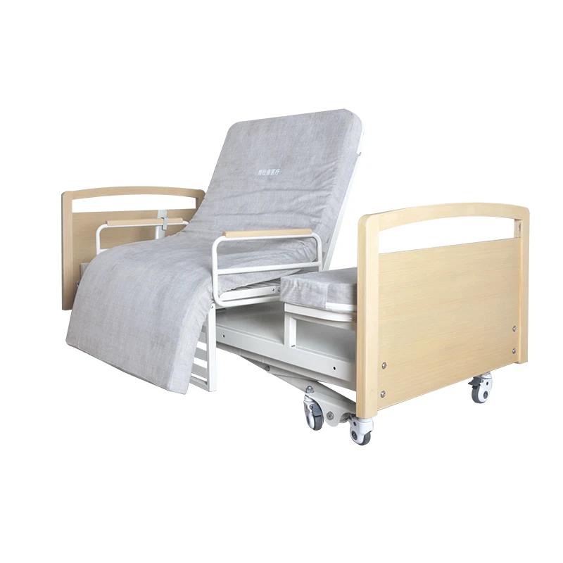 New Arrival Wooden Medical Elderly Patient Nursing Room Hospital Furniture Clinic Rotating Home Care Bed