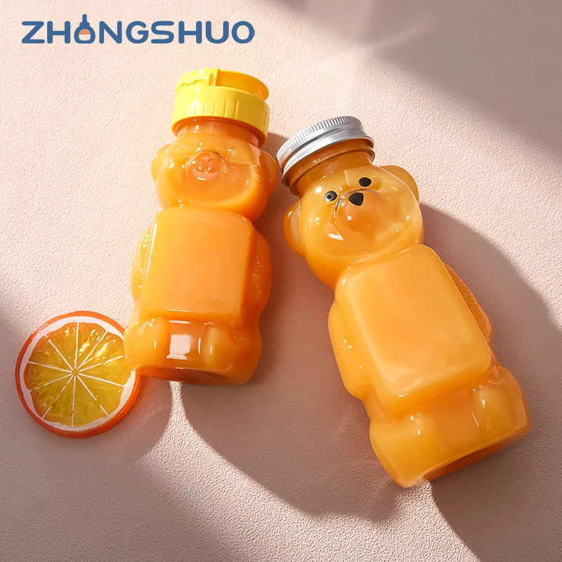 Plastic Beverage Bear Shape Bottle Pet 150ml 240ml 330ml 350ml honey bear plastic bottle 4oz 60z 8oz sweet honey beverage bottle