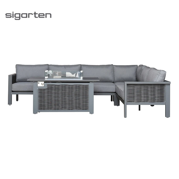 sigarten 2021 Extreme Comfort Hotel Project Luxury Patio Couch  Modern Resort Outdoor Lounge Sofa Set