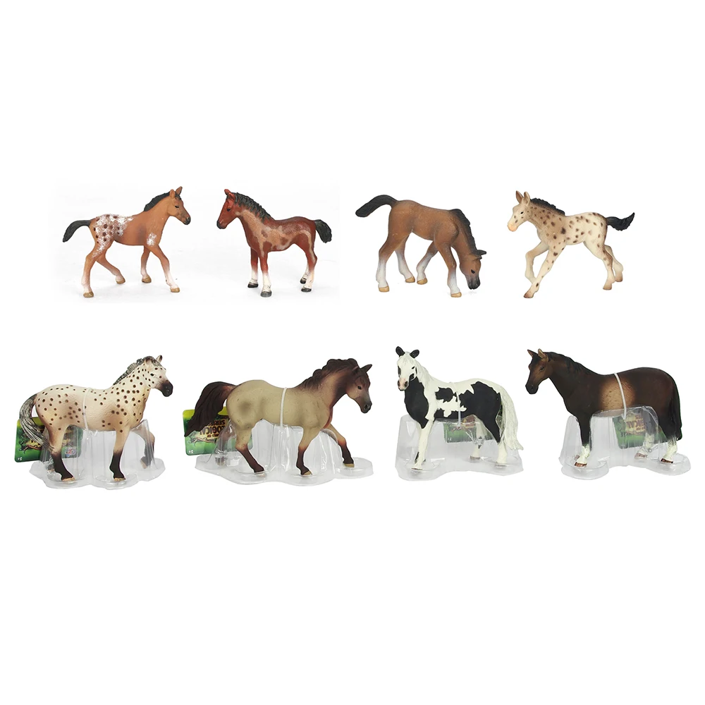 High quality farm animal model toy plastic horse figurines set