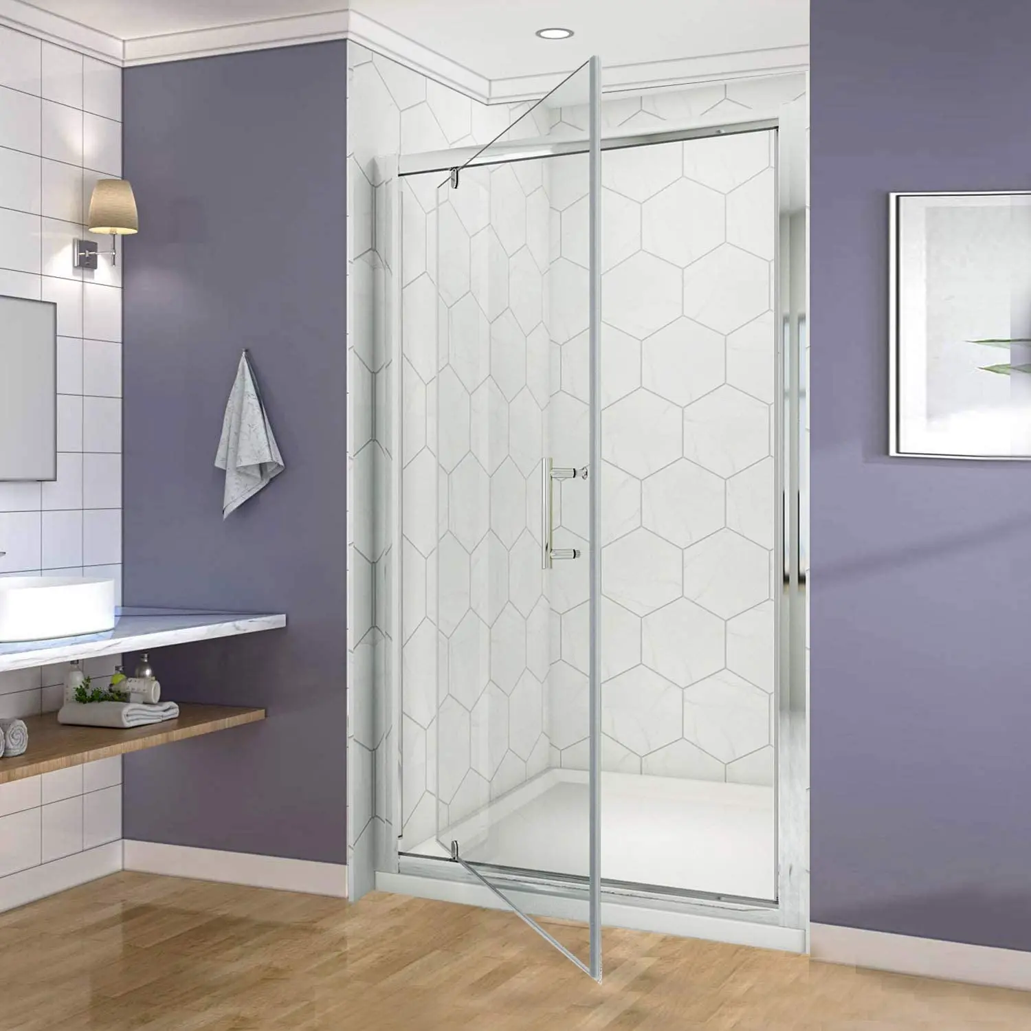 SALLY Frameless Tempered Glass Shower Door Rectangular 10mm Sliding Shower Door Hardware Tub Shower With Glass Door Bathroom