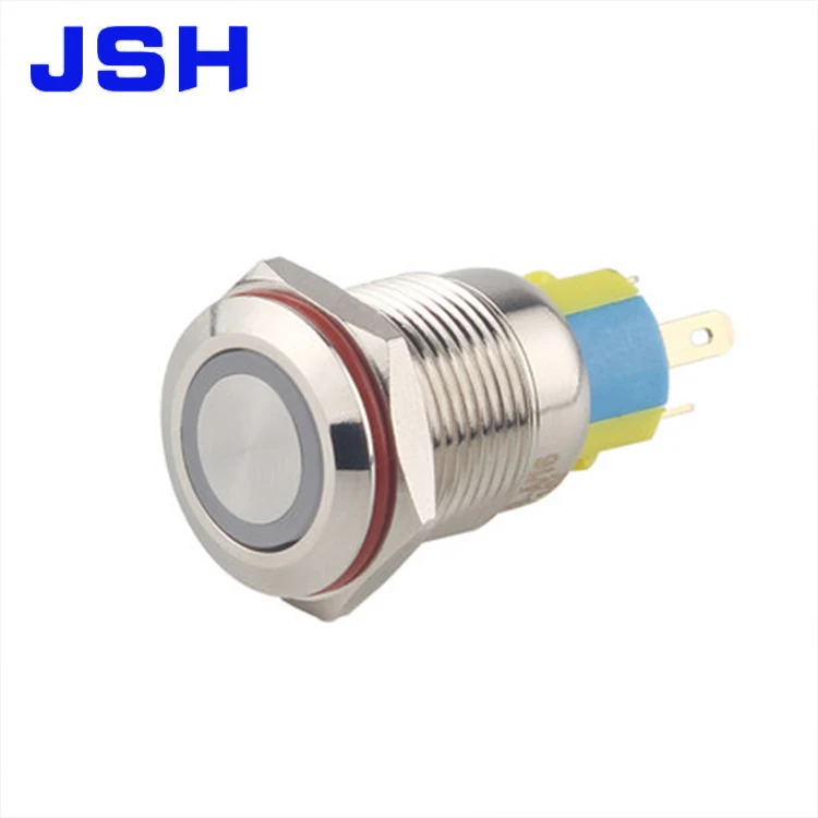 Metal LED Switch Latching Push Button/19mm waterproof IP67 Switches