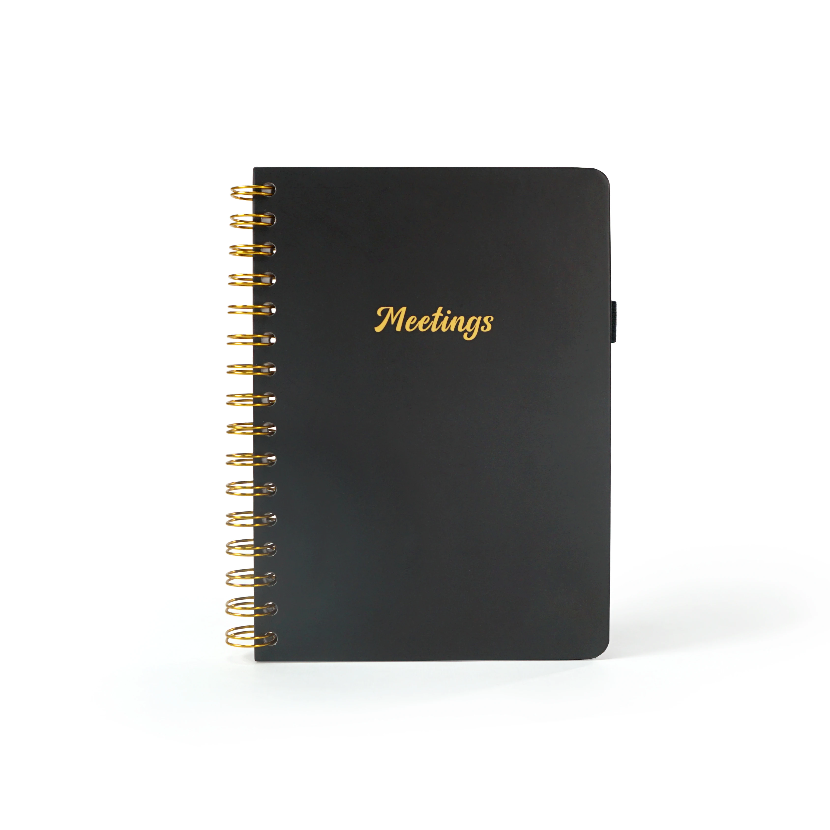 Custom Printing Business Meeting Planner Office Supplies Goal Undated Workbook Diary Daily Weekly Black Notebook Journal