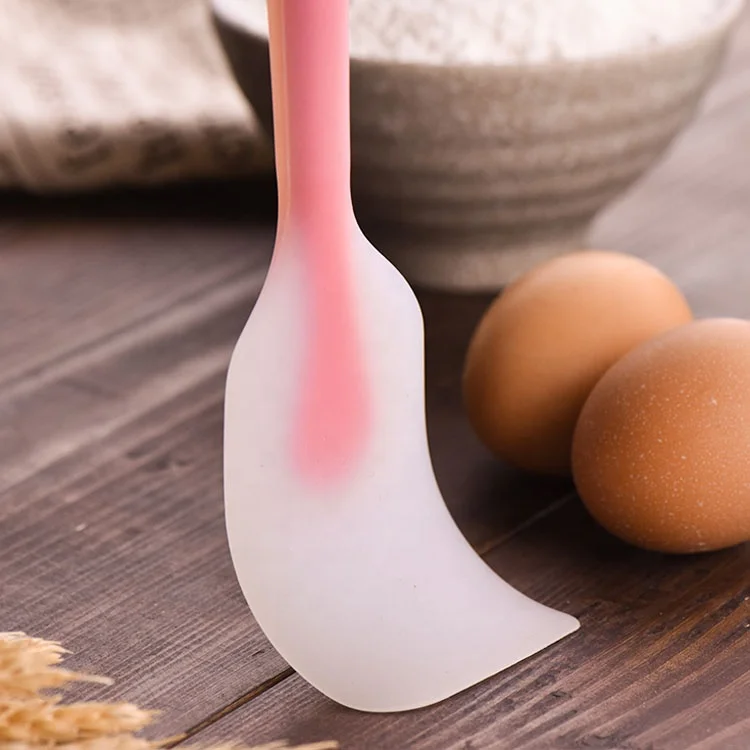 High grade kitchen translucent soft non stick scraper baking utensils custom mini silicone turner spatula