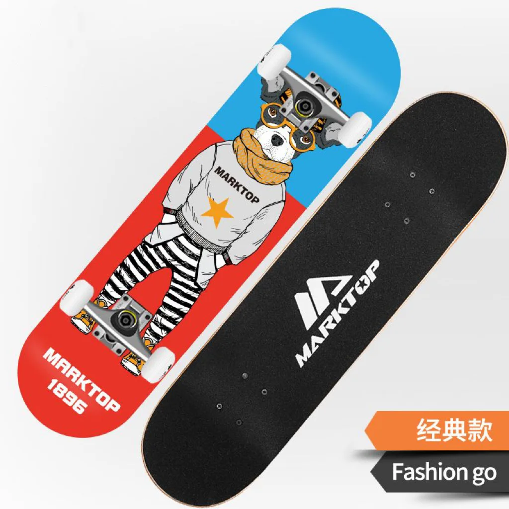 custom skateboard deck 4 wheels deck board ABEC-9 bearing anti-slip skateboard surf skate for adults