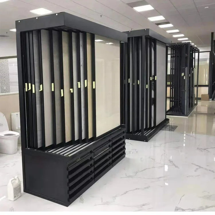 Custom High Quality Metal/Steel Display Stand Rack for Floor and Wall Tiles Shelf for Store Shop Exhibition Showroom Use