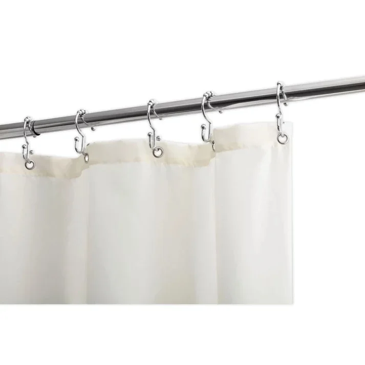 Basic plain Solid color shower curtain polyester Grey or Ivory waterproof fabric shower curtain liner