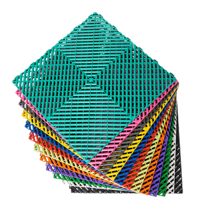 Floor Slab for Garage Car Washing Shop PP Interlocking Garage Floor Tiles Deck 40*40*1.8cm Non Slip For Car Detailing Shop