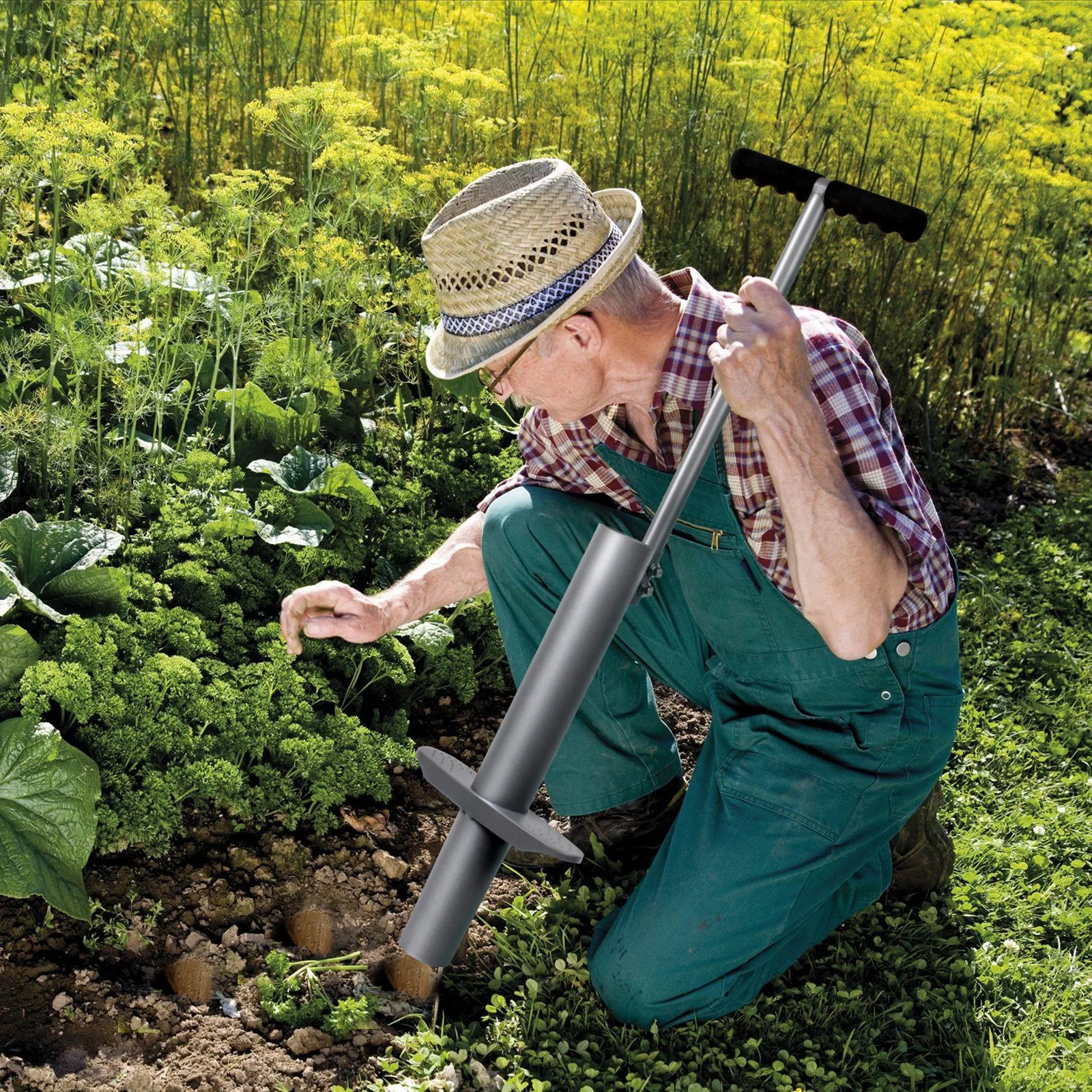 Tulip Pro Lawn Sod Bulb Planting Handle Flower Planter Grass Plugger Tool Garden Weasel Hole Digger Proplugger For Plants