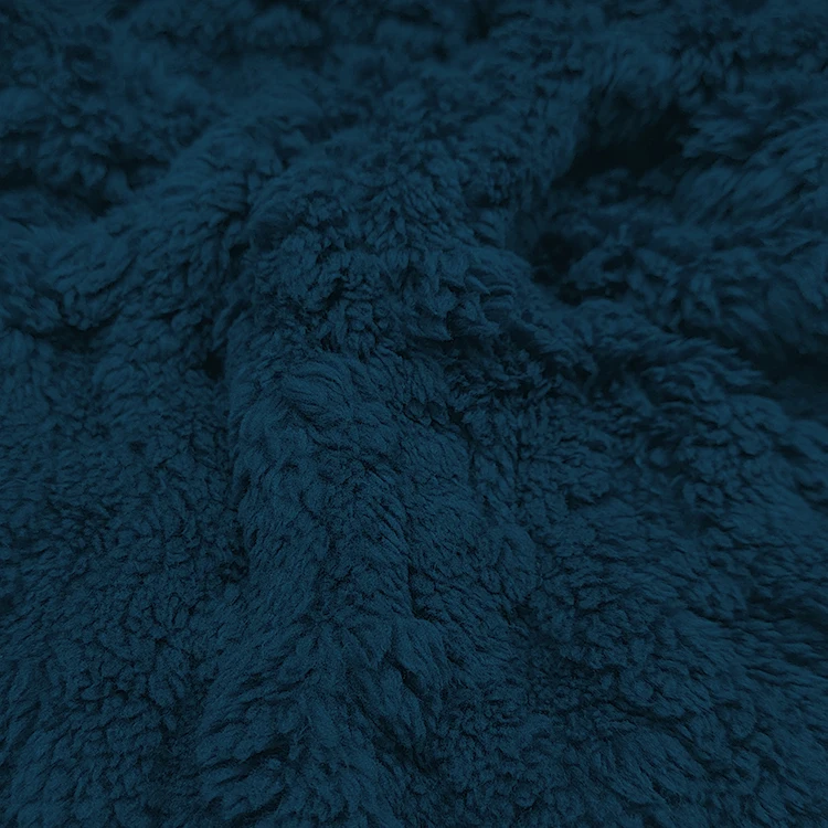 Custom Design Pattern Sherpa Fur Fabrics Polyester Material, Factory Wholesale Embossed Polyester Bonded Sherpa Fabric/