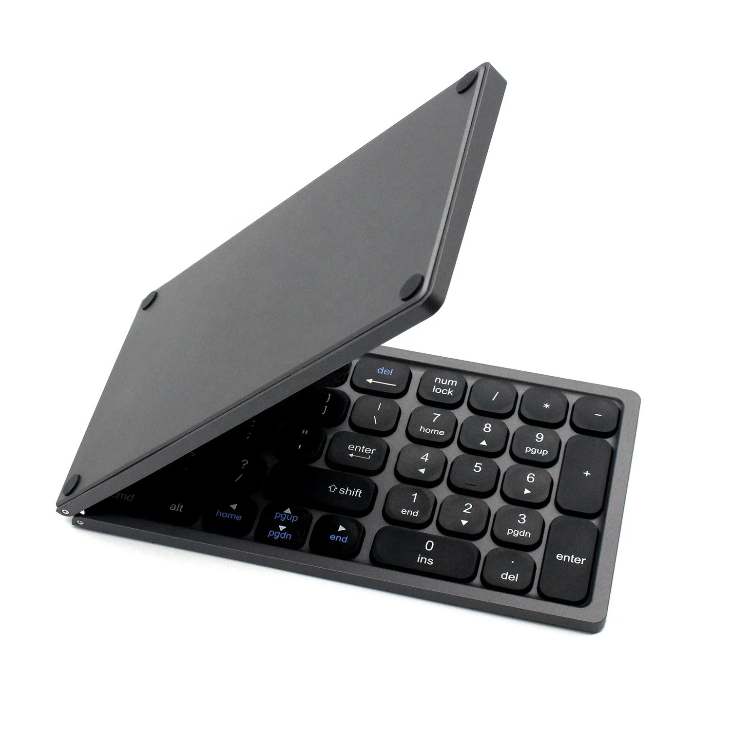 Portable Mini folding Wireless Blue tooth keyboard Ergonomic BT Keyboard with Numeric Keypad for Window Android IOS i Pad Phone