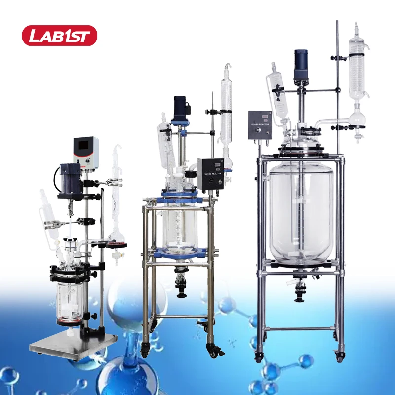 OEM Customized 1L 2L 5L 10L 20L 50L 100L 200L Chemical Sealed Glass Jacketed Reactor Vessel
