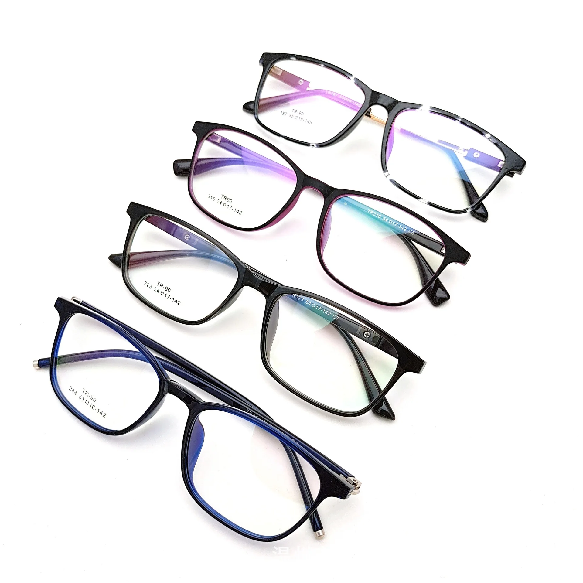 High Quality TR90 Unisex Ultralight and Stock Clearance Fashion Eyeglasses Frames for Male and Female Women TR90 Glasses Random