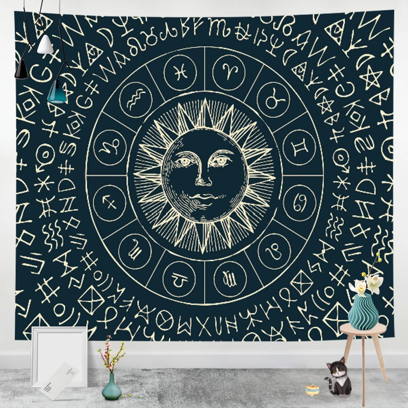 100%Polyester Custom Pattern Image Logo Digital Printed Tapestry Background Tapestry Wall Hangings Tapestry